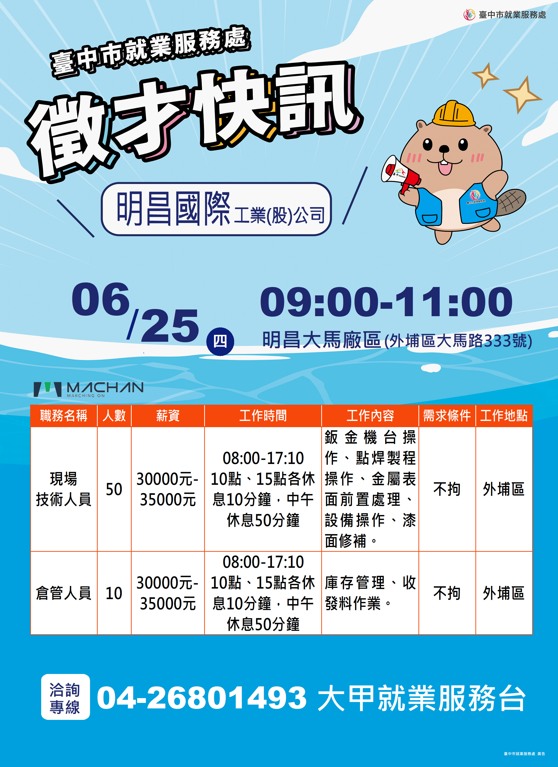 【單一徵才】明昌國際工業股份有限公司