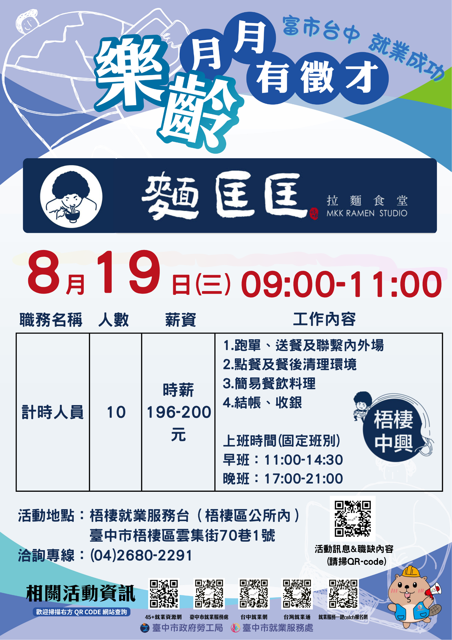 【單一徵才】齊愷商行(麵匡匡梧棲中興店)