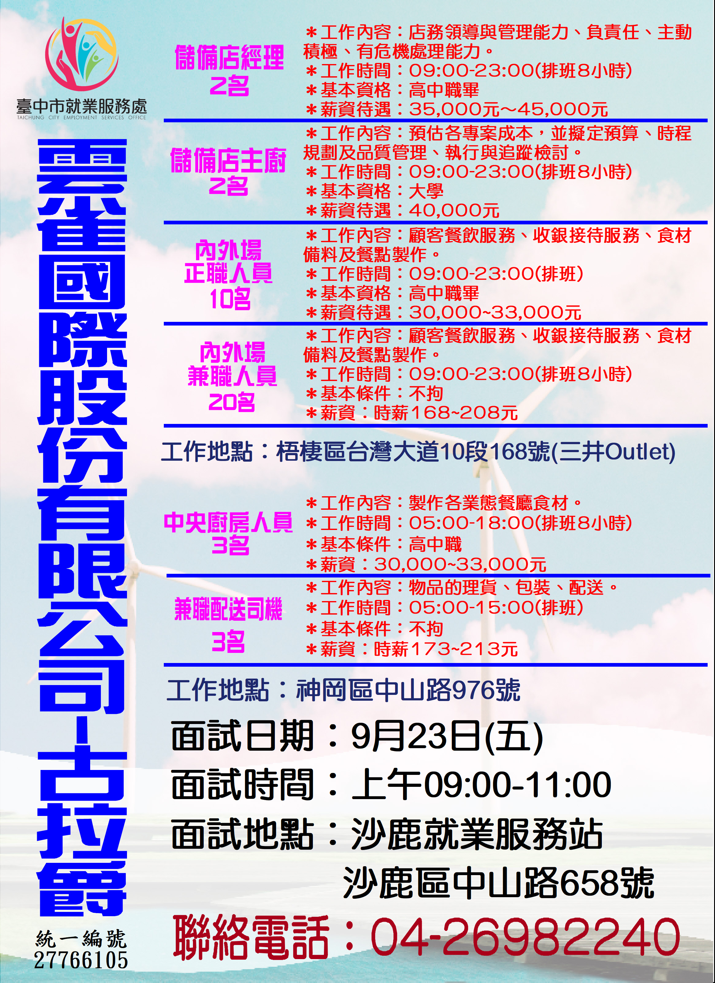 [單一徵才]雲雀國際股份有限公司【古拉爵】