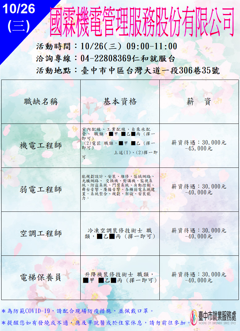 [單一徵才]國霖機電管理服務股份有限公司