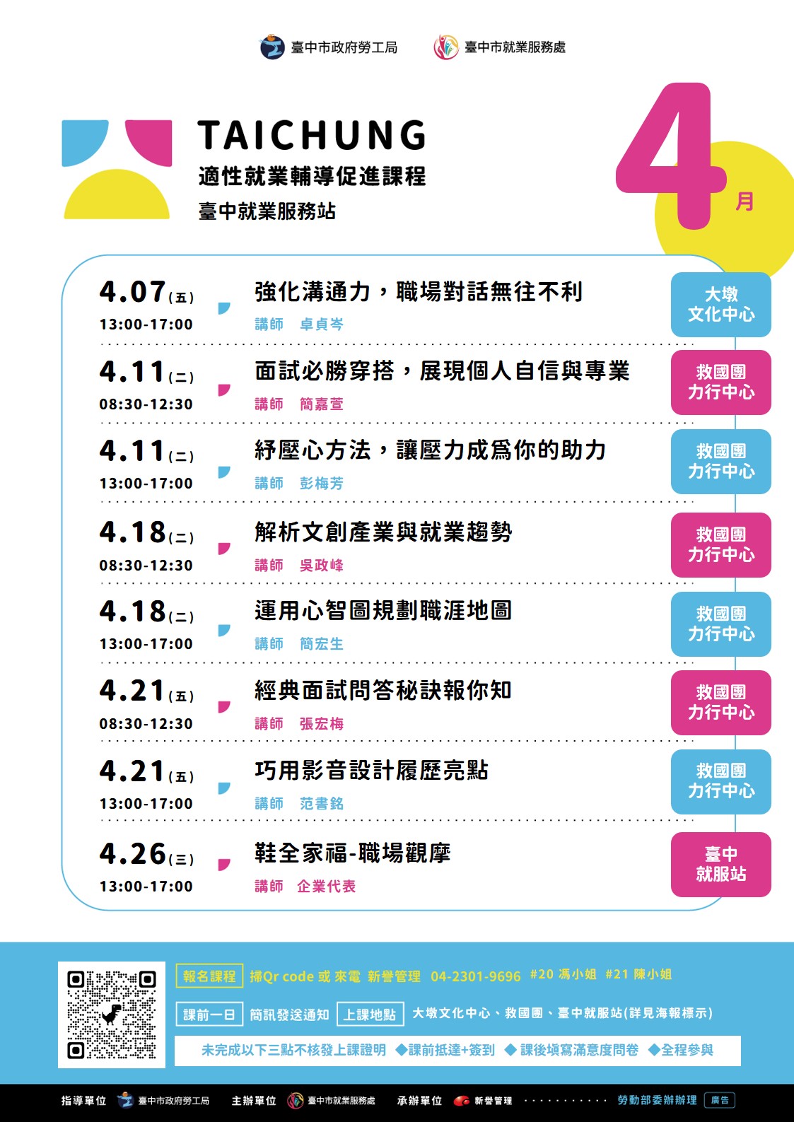 適性就業輔導促進就業計畫-臺中站(上午場)
