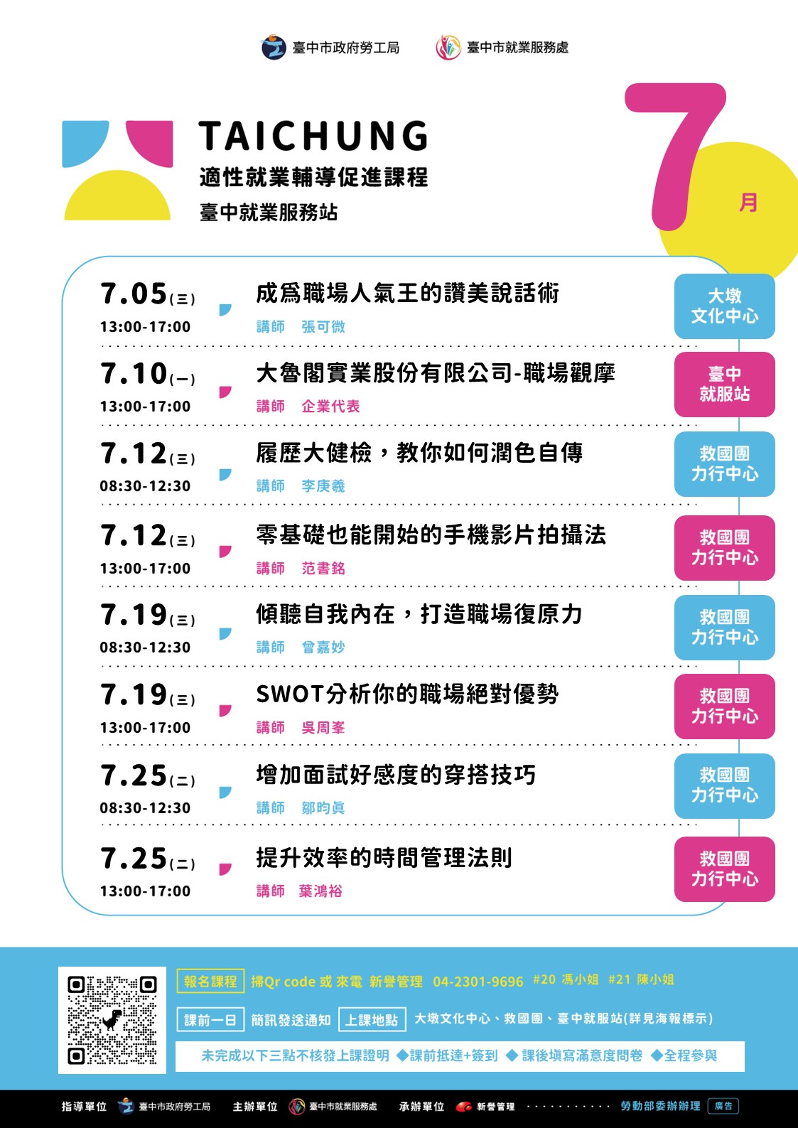 適性就業輔導促進就業計畫-臺中站(上午場)