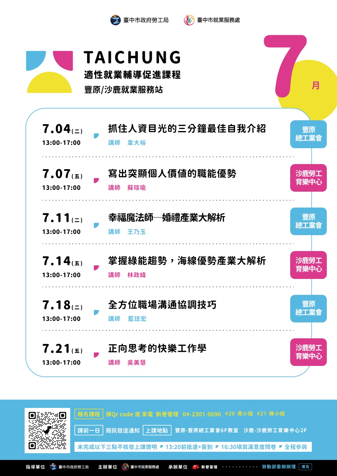 適性就業輔導促進就業計畫-豐原站