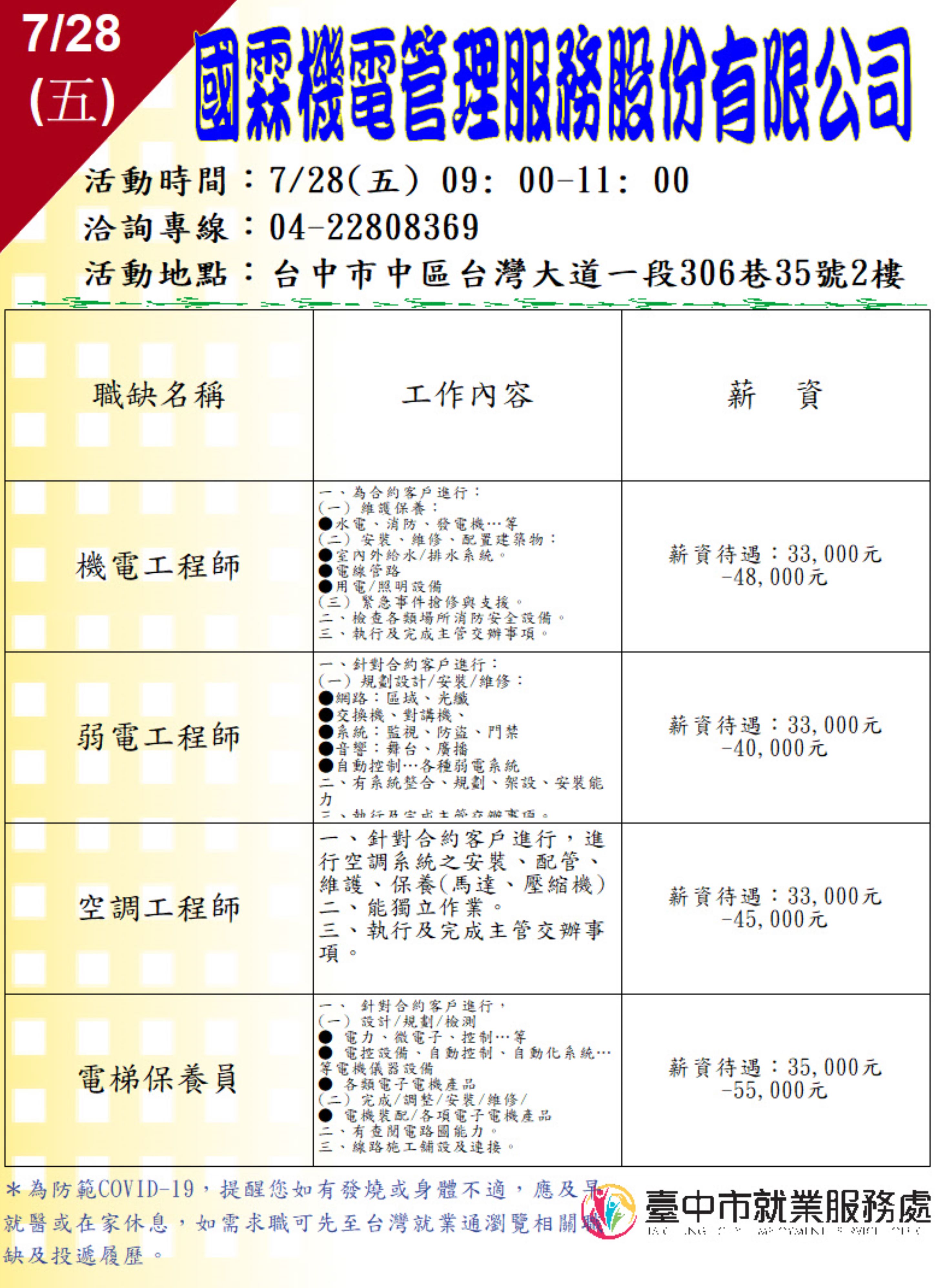 [單一徵才]國霖機電管理服務股份有限公司