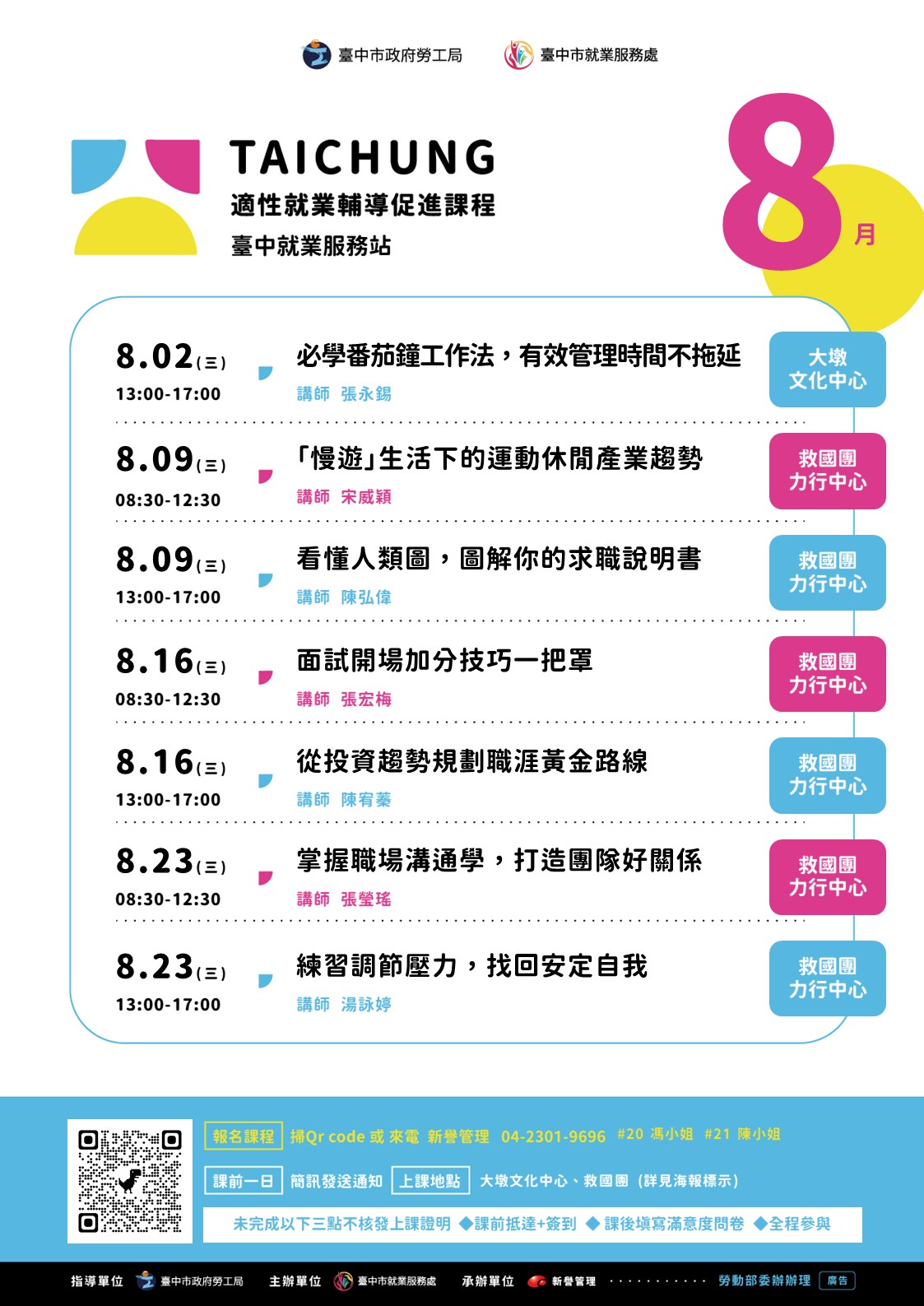 適性就業輔導促進就業計畫-臺中站(下午場)