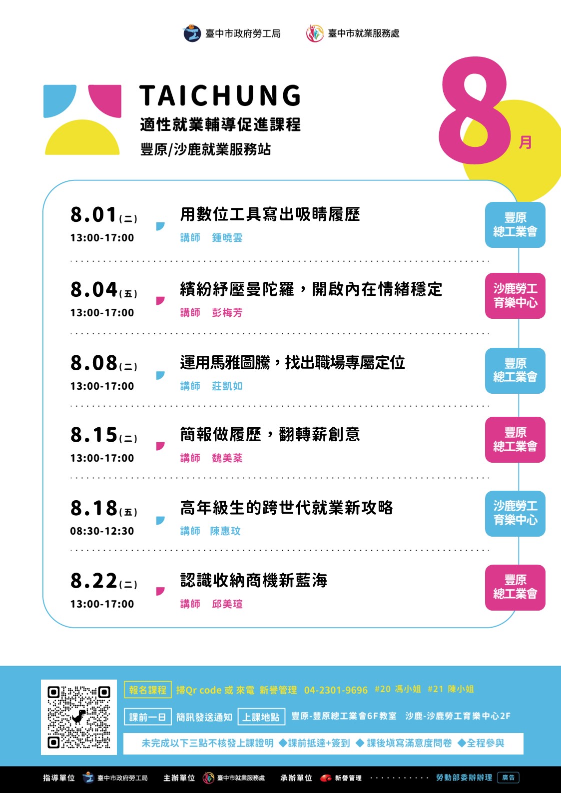 適性就業輔導促進就業計畫-沙鹿站