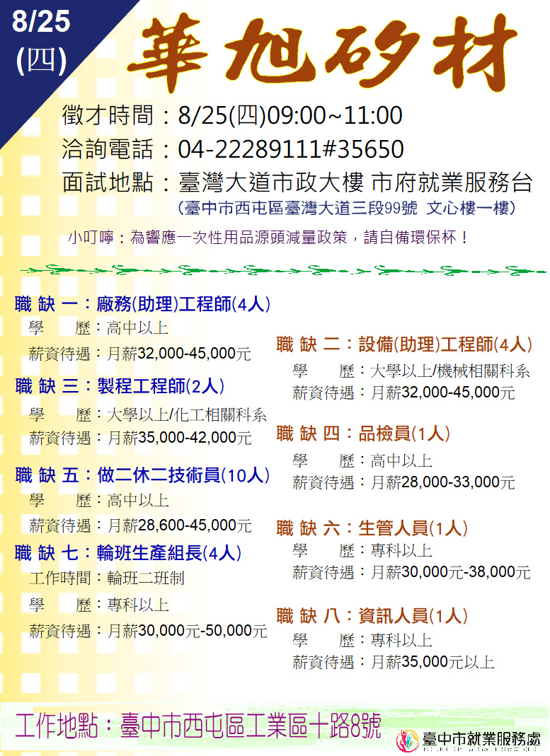 [單一徵才]華旭矽材股份有限公司