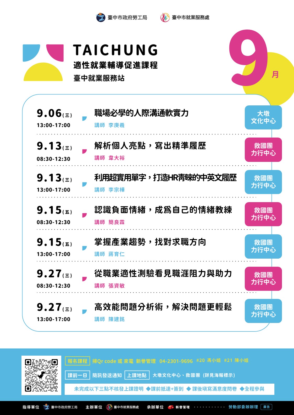 適性就業輔導促進就業計畫-臺中站(上午場)