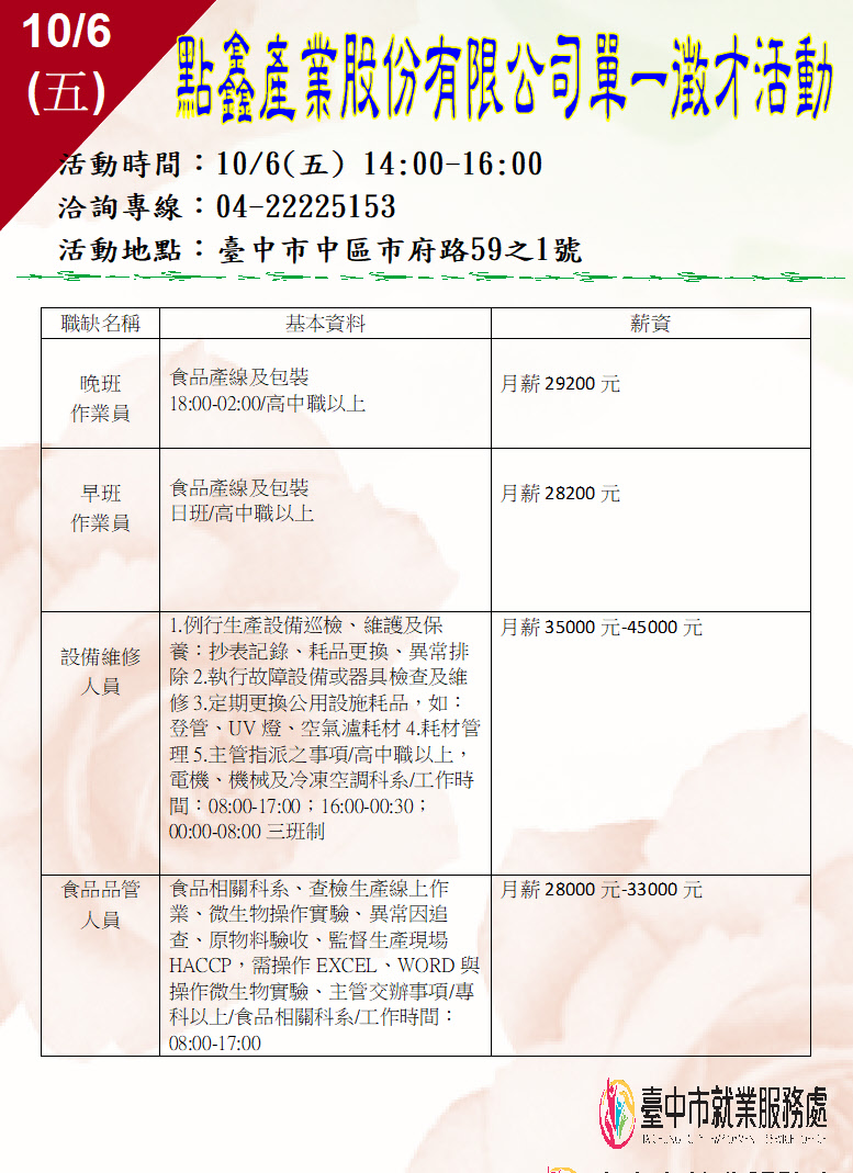 [單一徵才]點鑫產業股份有限公司