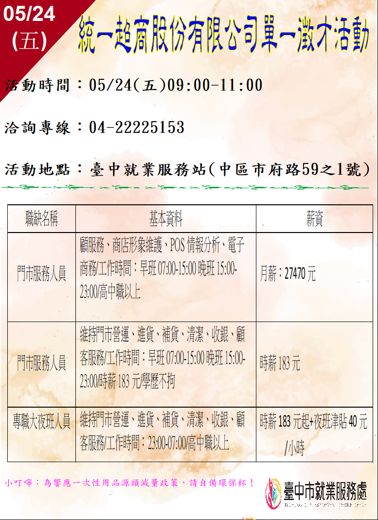 [單一徵才]統一超商股份有限公司
