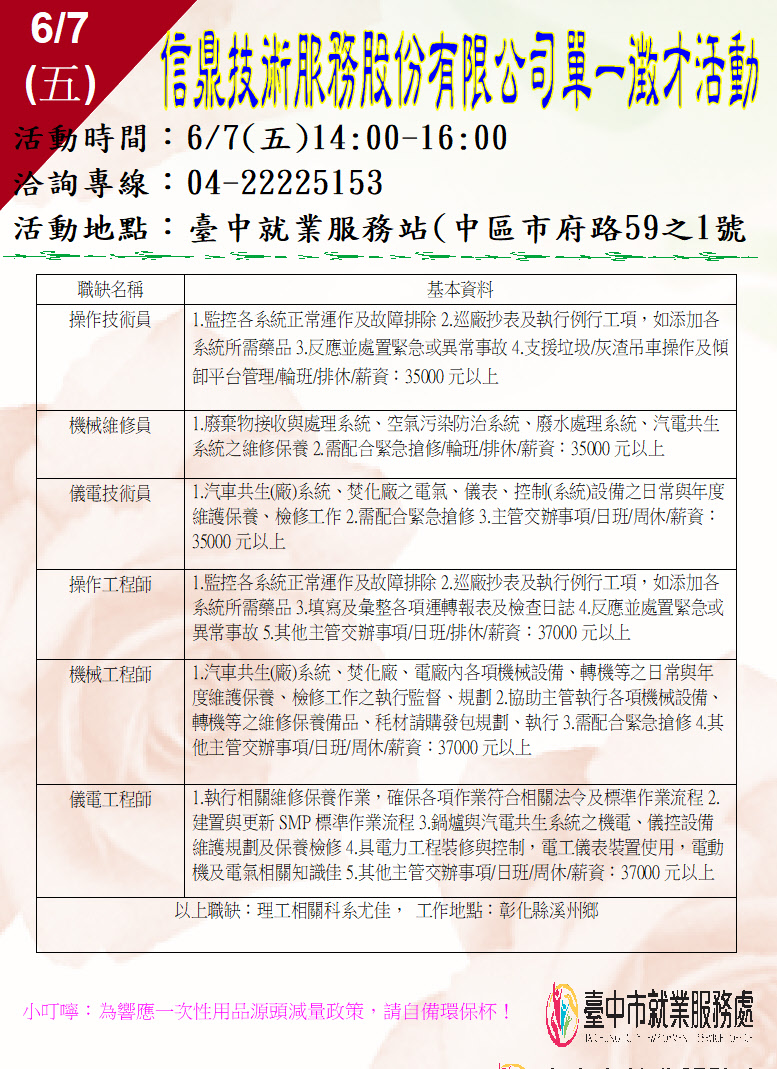 [單一徵才]信鼎技術服務股份有限公司