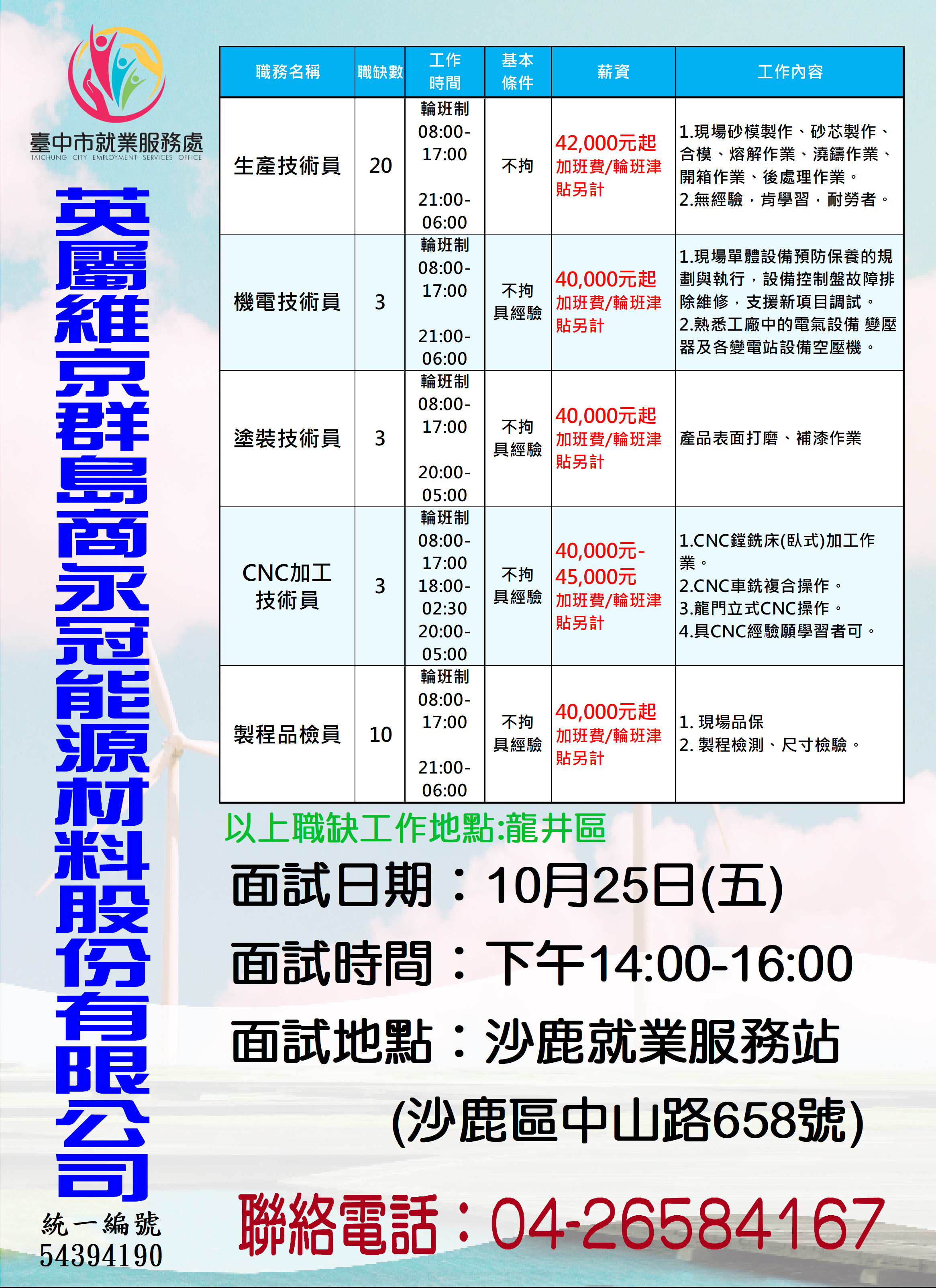 [單一徵才]英屬維京群島商永冠能源材料股份有限公司