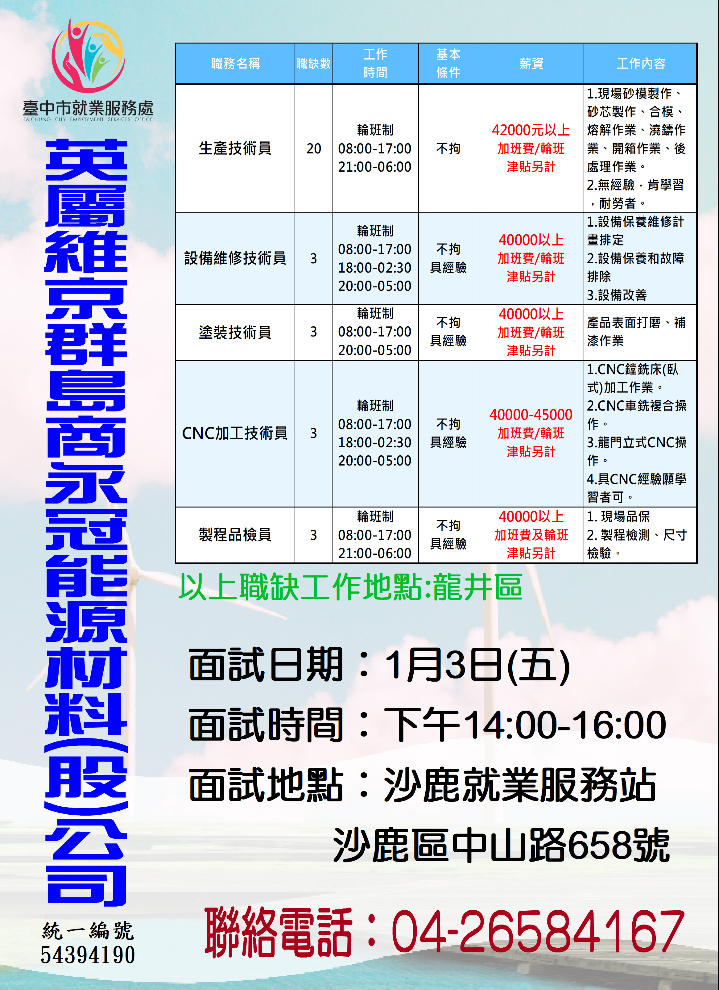 [單一徵才]英屬維京群島商永冠能源材料股份有限公司