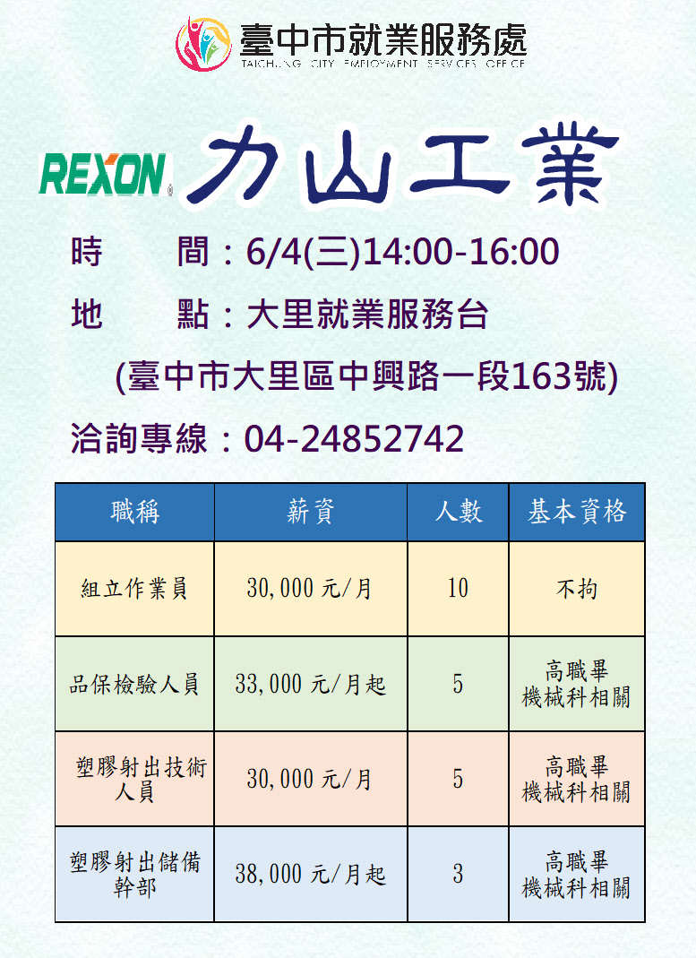 [單一徵才]力山工業股份有限公司
